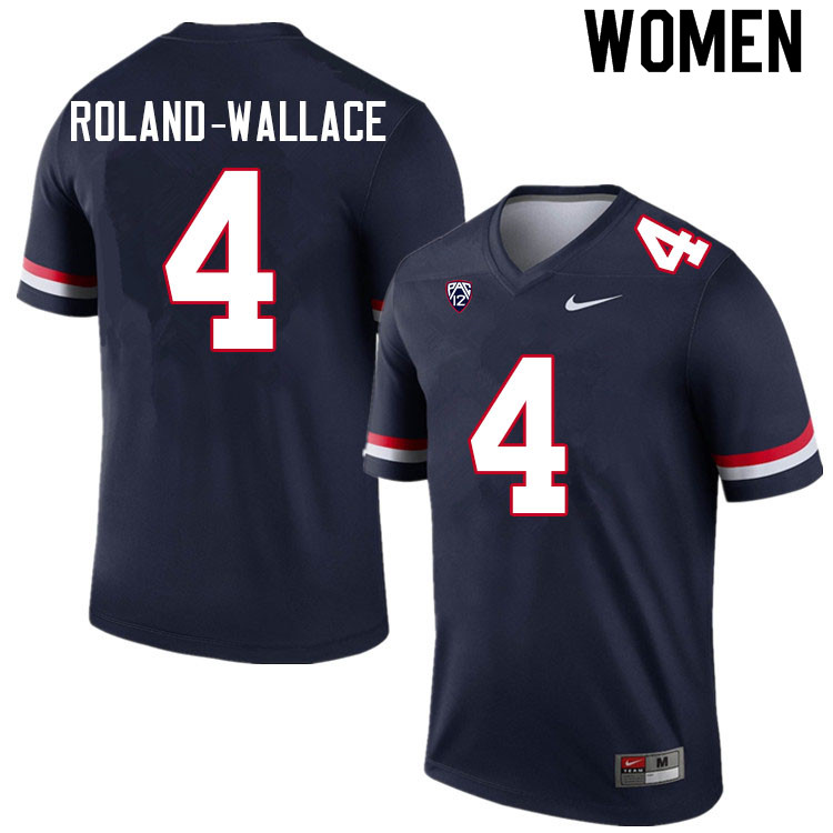 Women #4 Christian Roland-Wallace Arizona Wildcats College Football Jerseys Sale-Navy